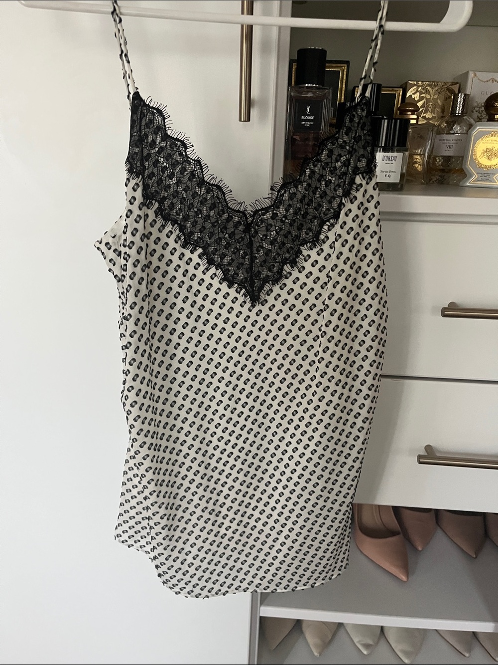 Massimo Dutti spaghetti strap top. Black and white